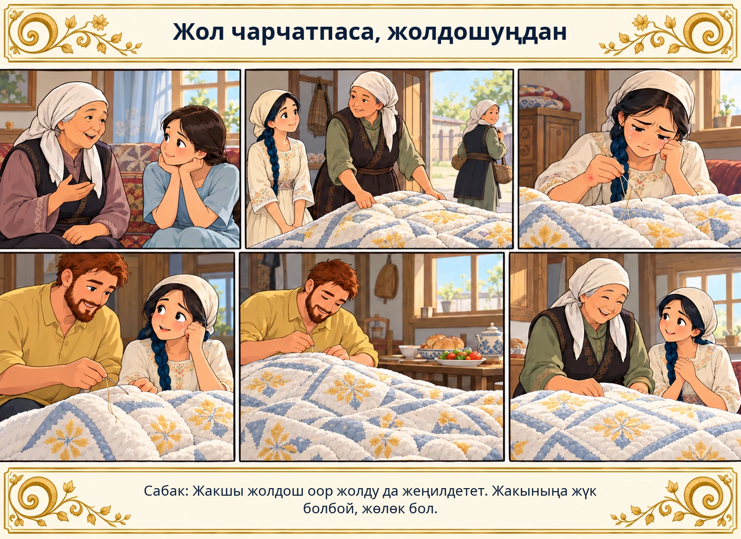 Жол чарчатпаса, жолдошуңдан сүрөтү