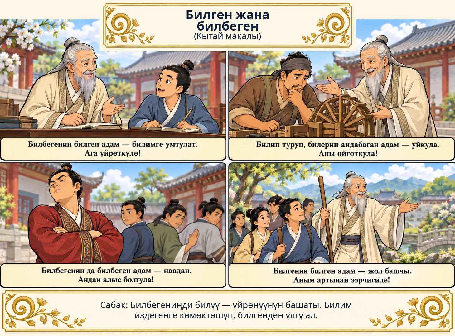 Билген жана билбеген сүрөтү