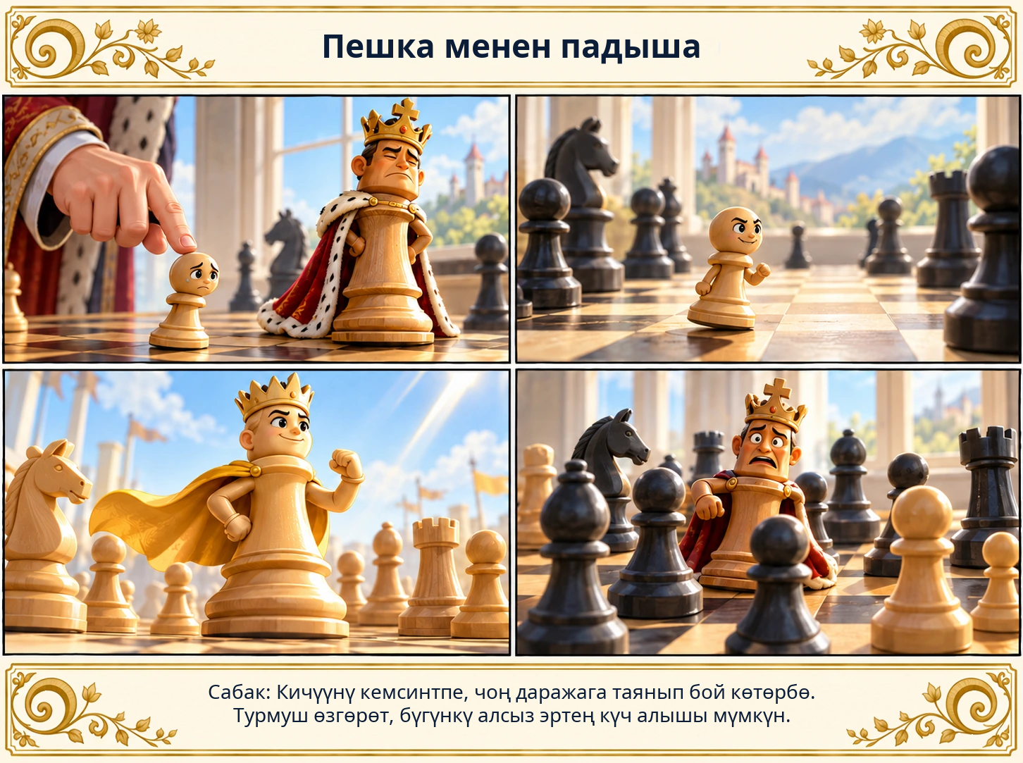Пешка менен падыша сүрөтү