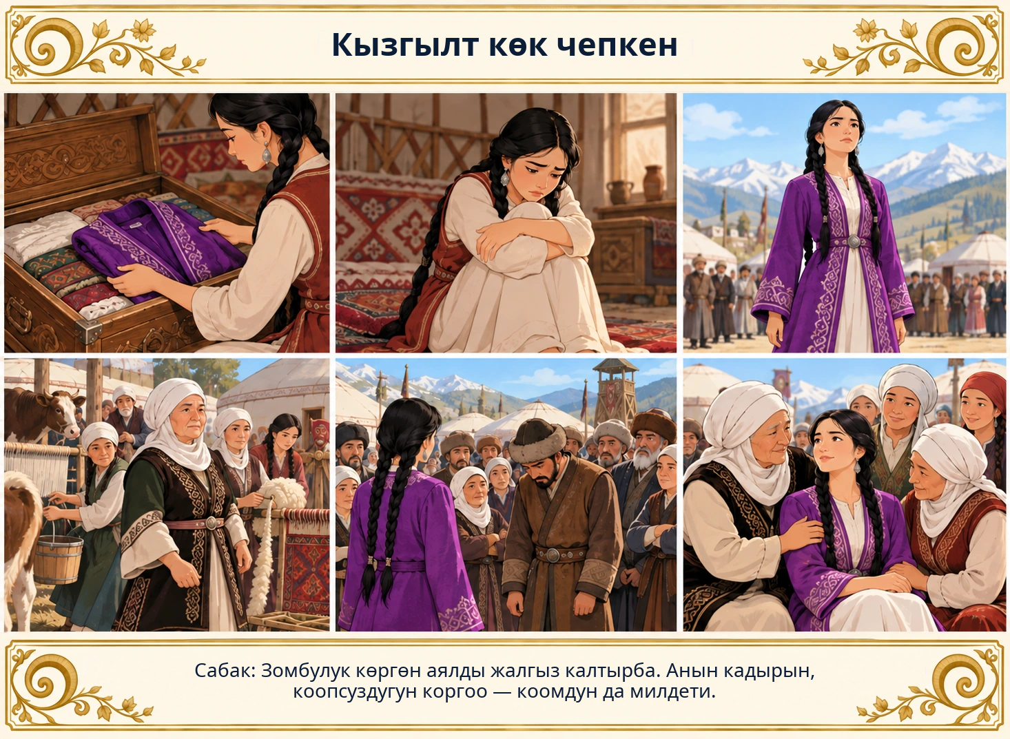 Кызгылт көк чепкен сүрөтү