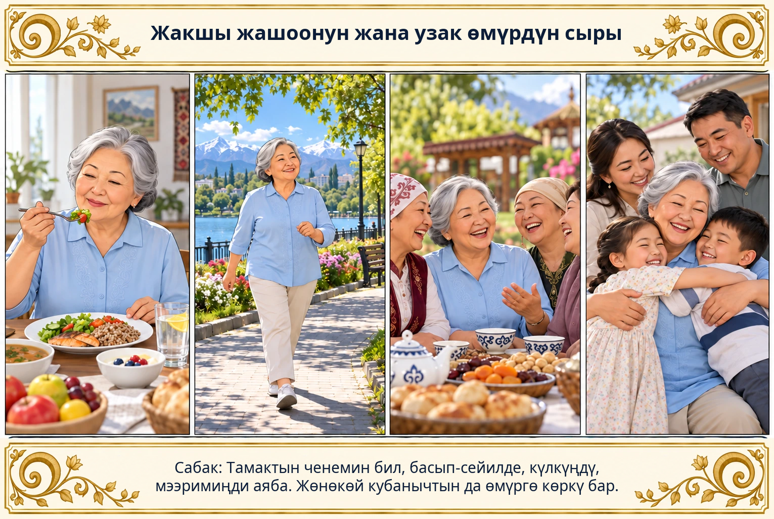 Жакшы жашоонун жана узак өмүрдүн сыры сүрөтү