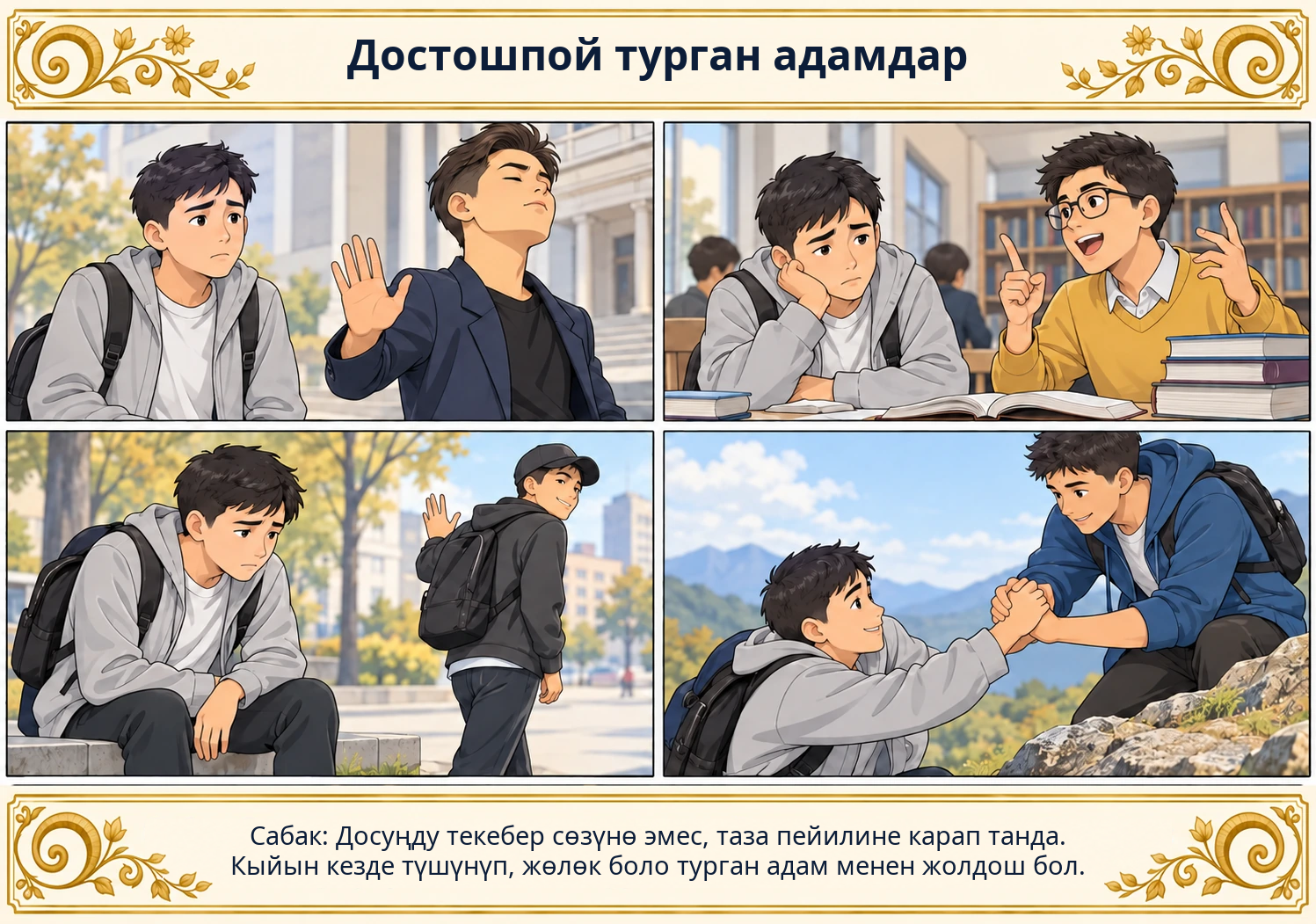 Достошпой турган адамдар сүрөтү