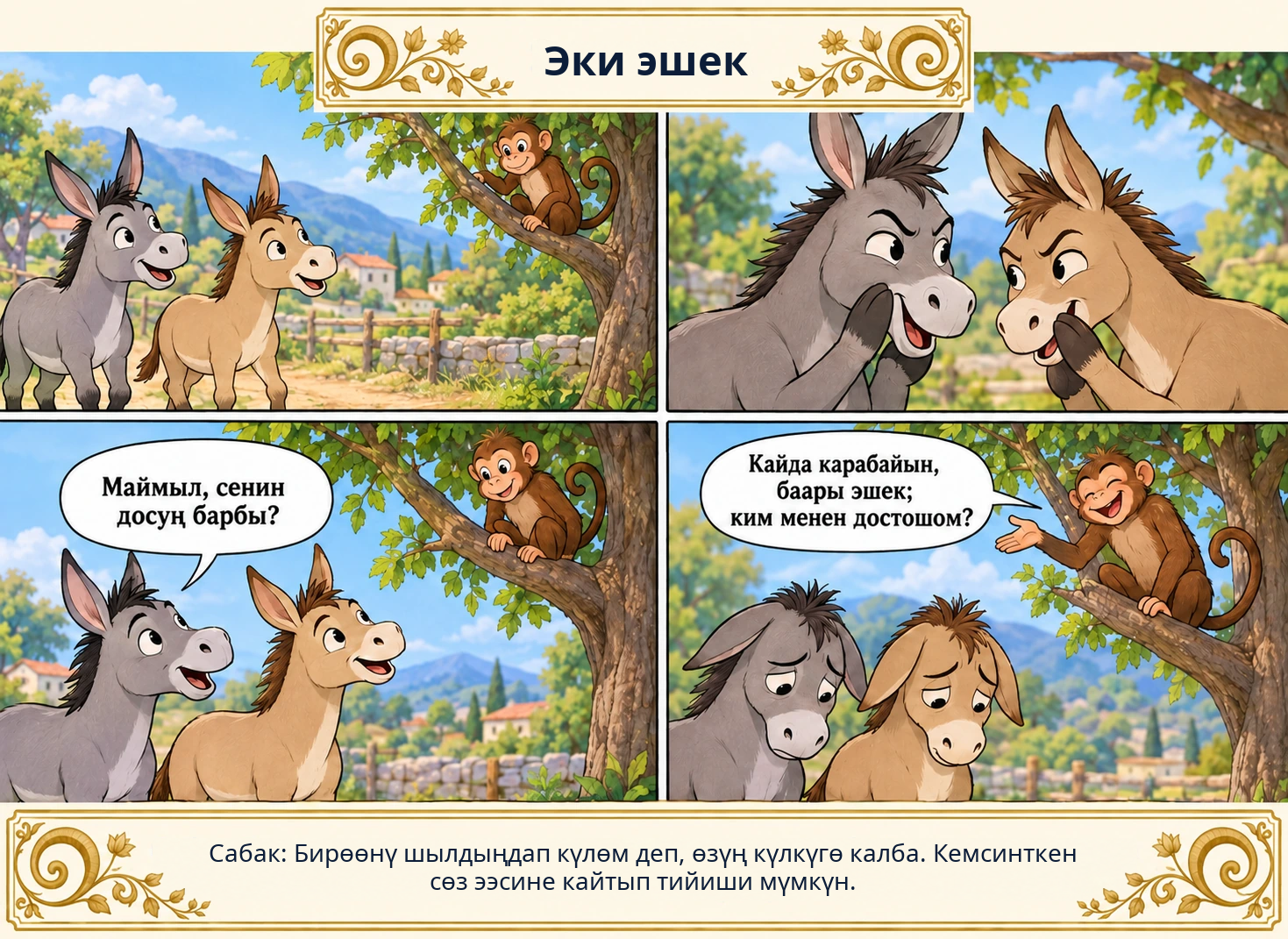 Эки эшек сүрөтү
