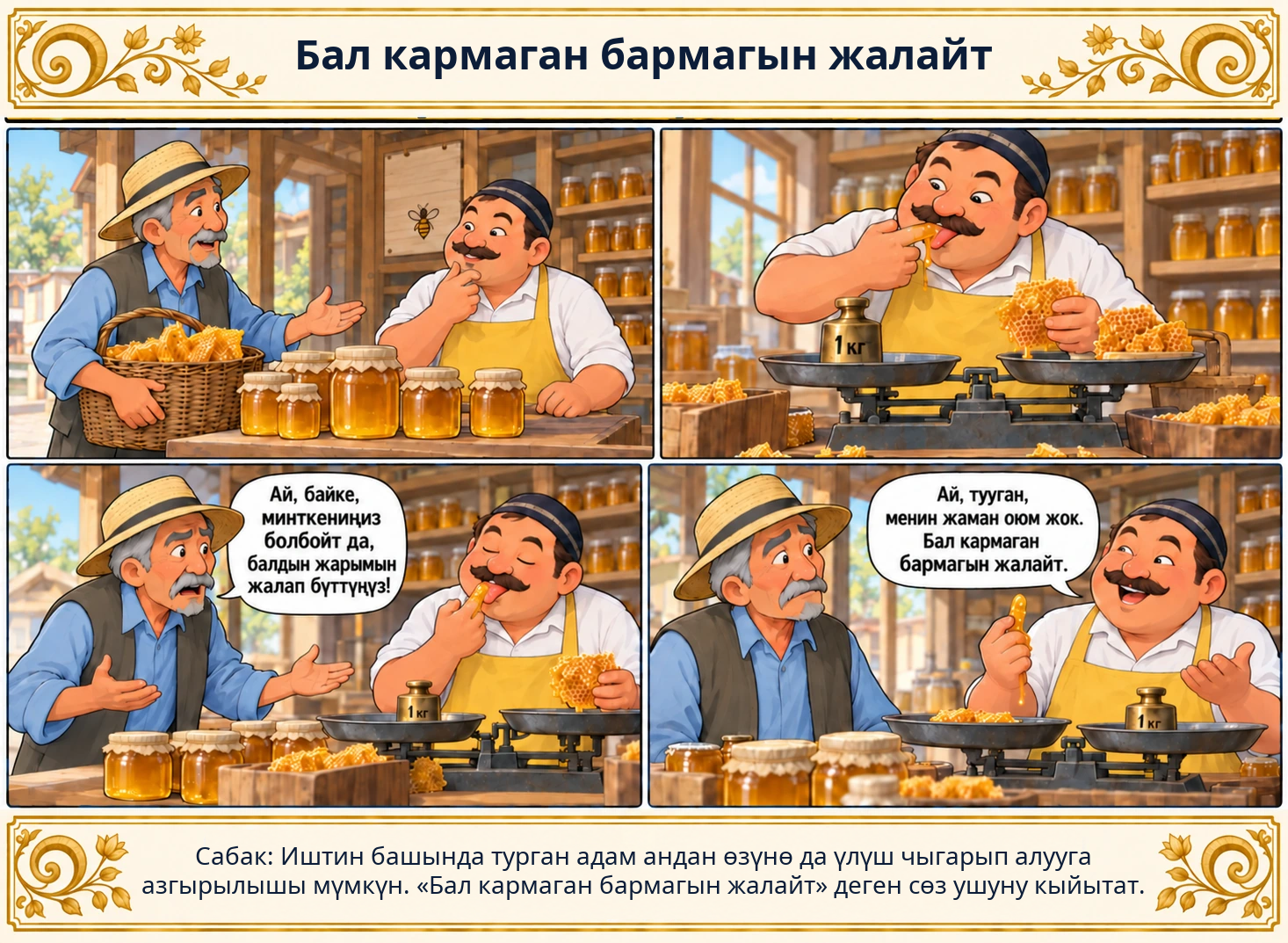 Бал кармаган бармагын жалайт сүрөтү