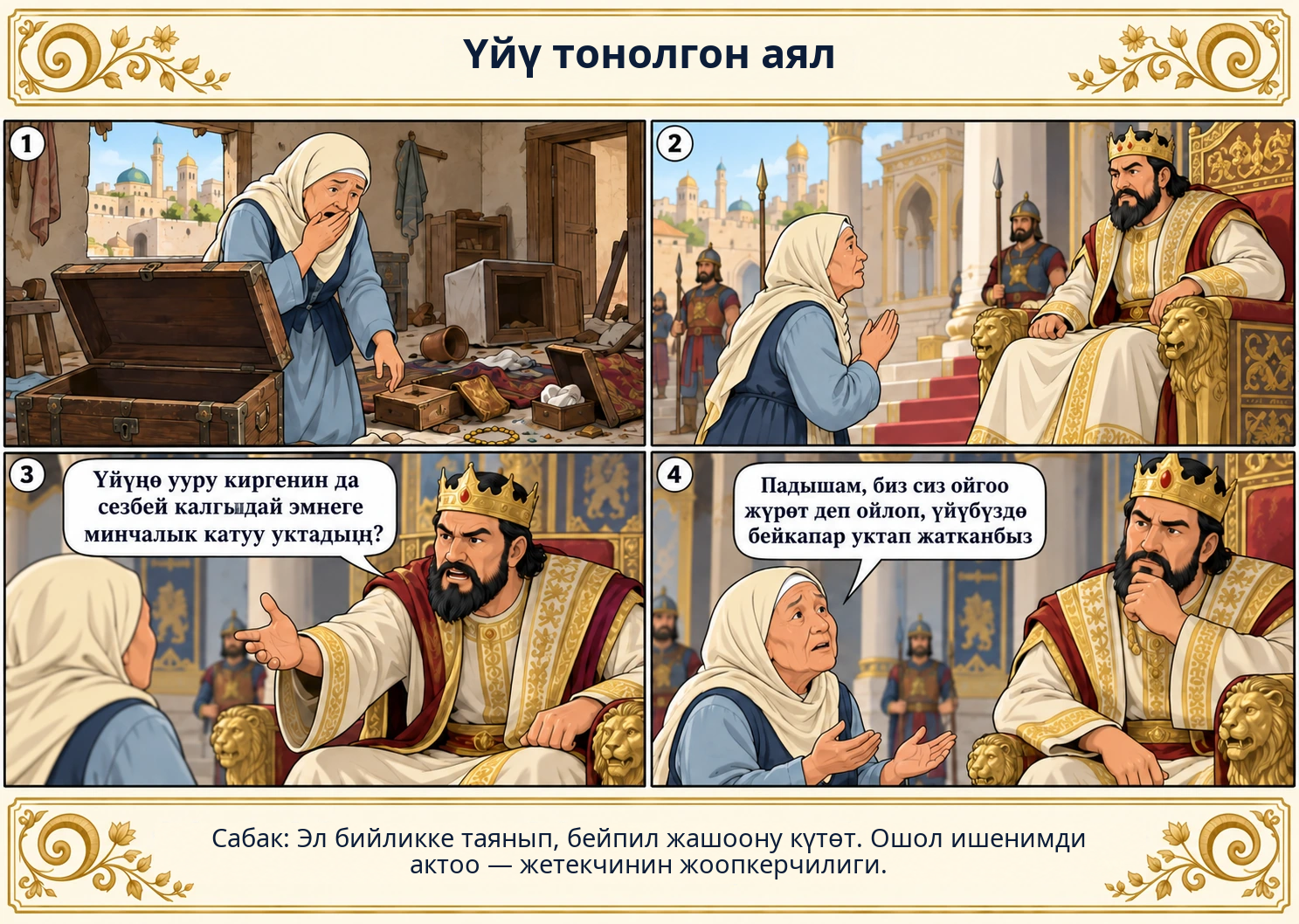 Үйү тонолгон аял сүрөтү