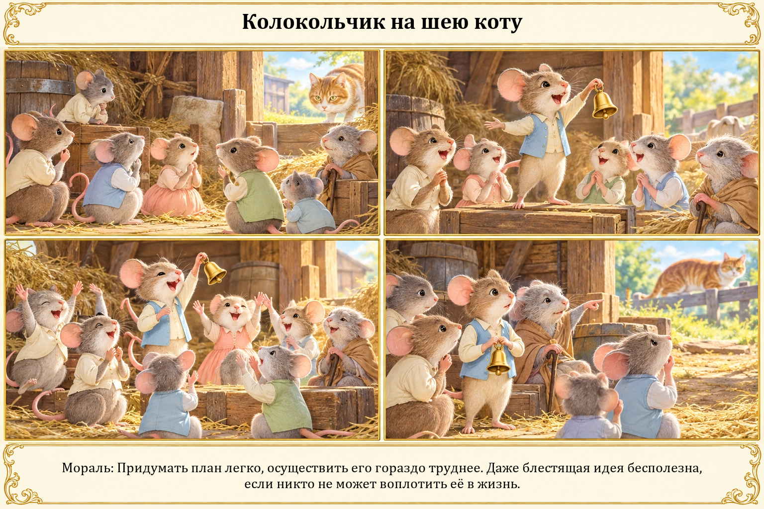 Иллюстрация: Колокольчик на шею коту