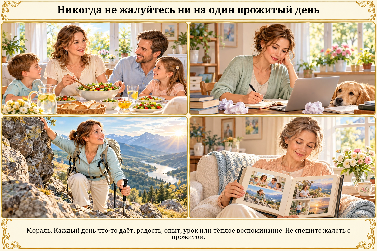 Иллюстрация: Никогда не жалуйтесь ни на один прожитый день.