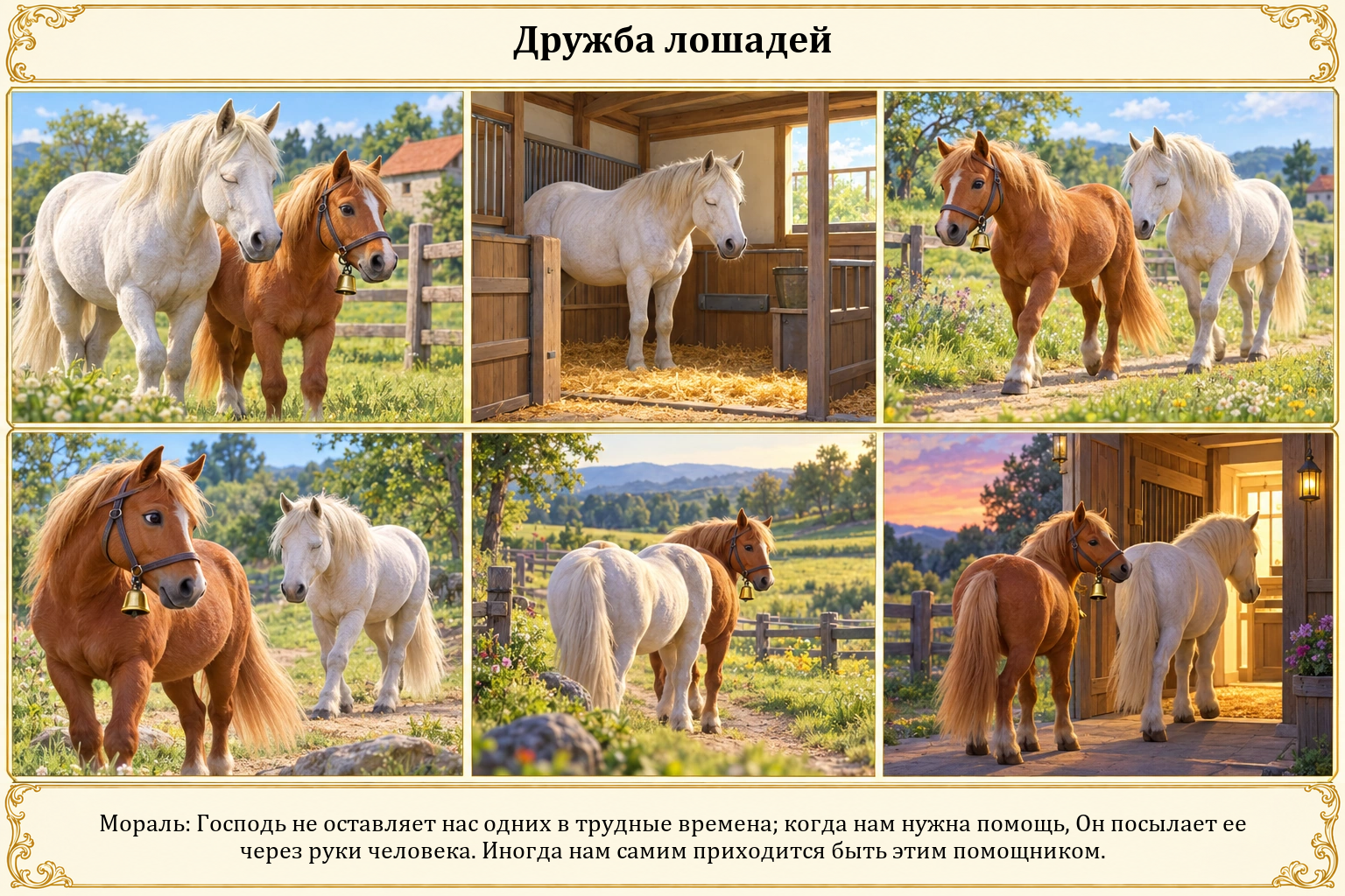 Иллюстрация: Дружба лошадей