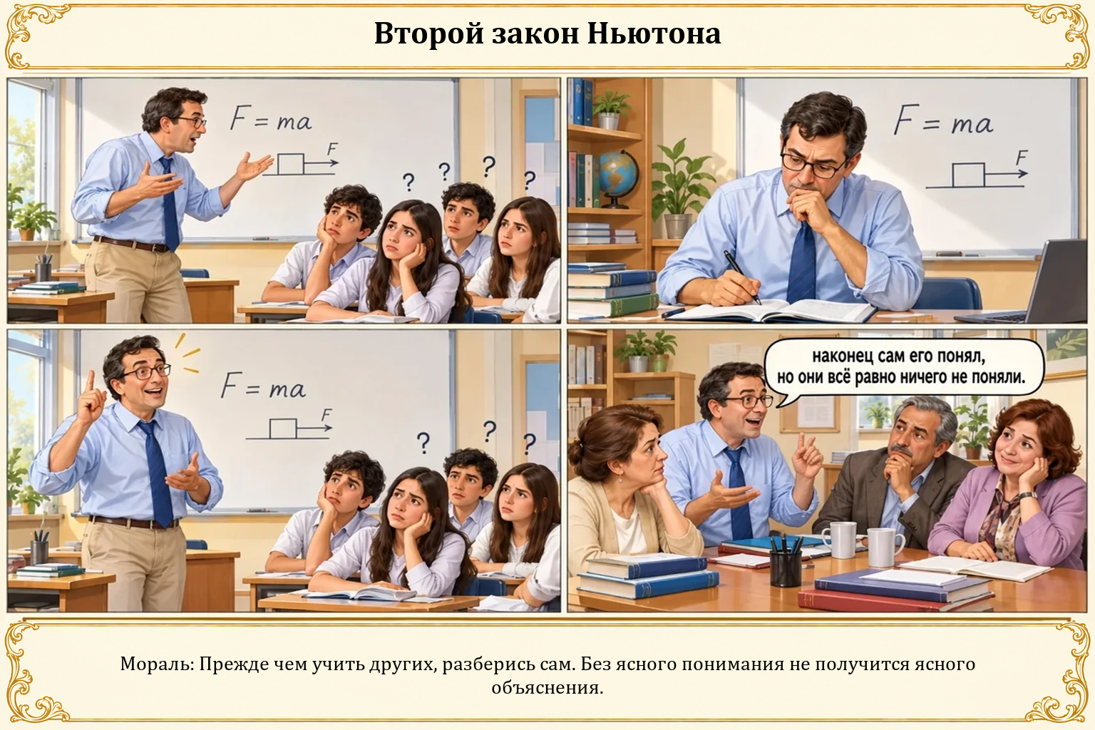Иллюстрация: Второй закон Ньютона