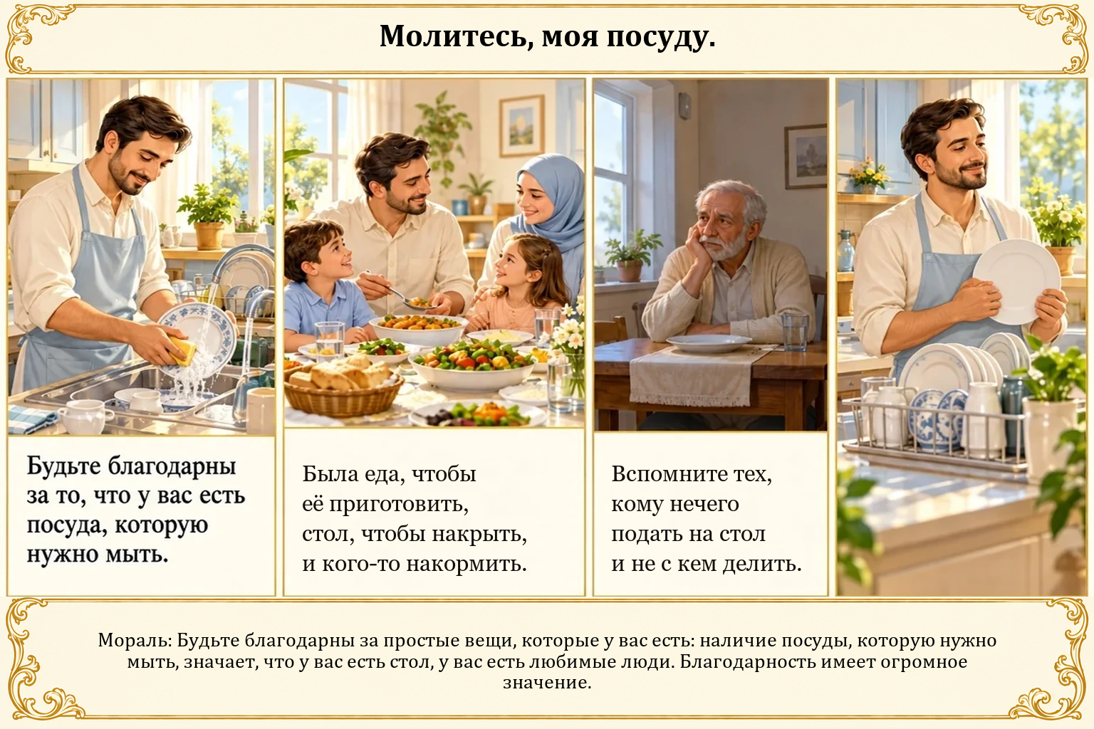 Иллюстрация: Молитесь, когда моете посуду
