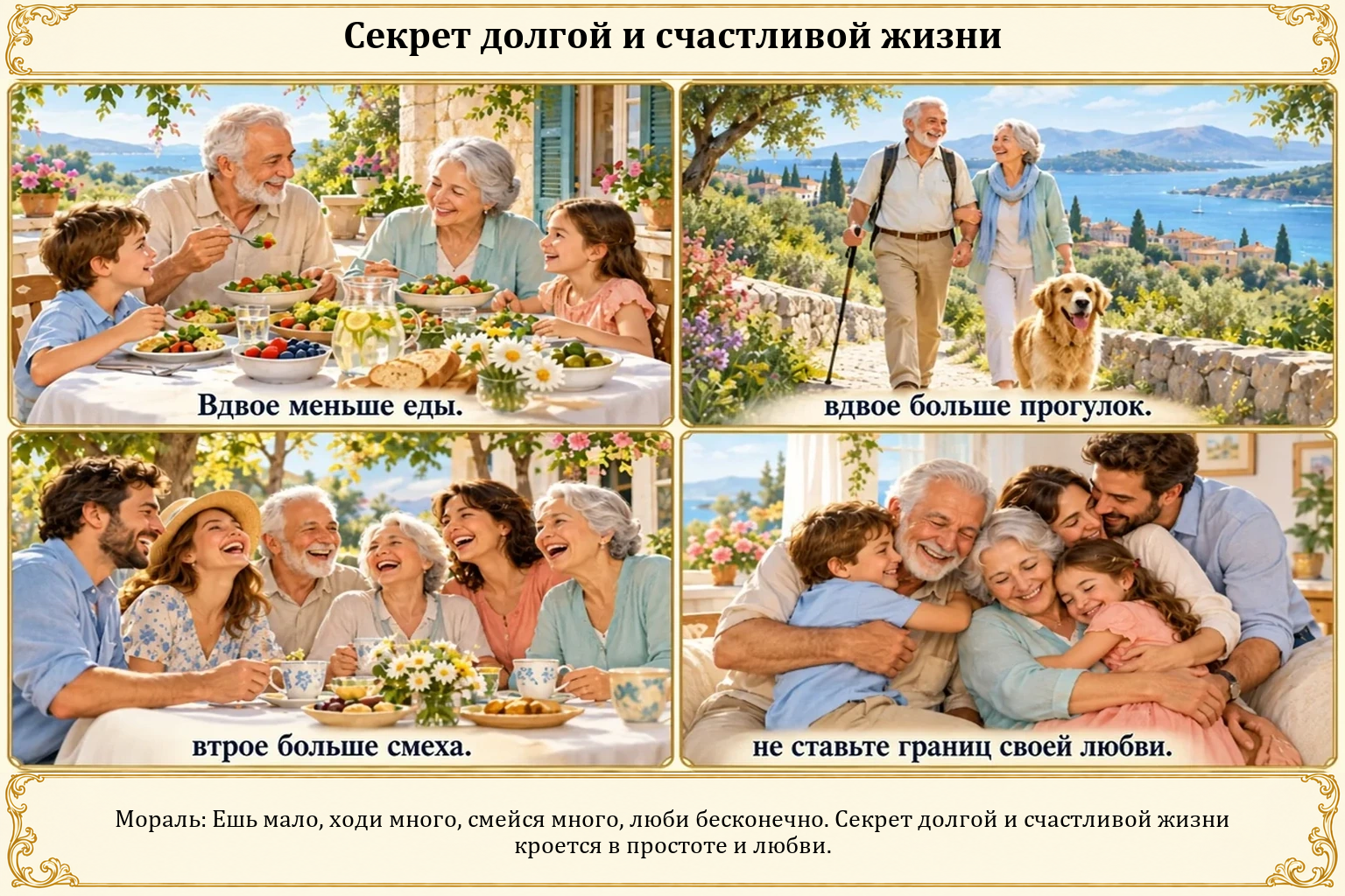 Иллюстрация: Секрет хорошей жизни и долголетия