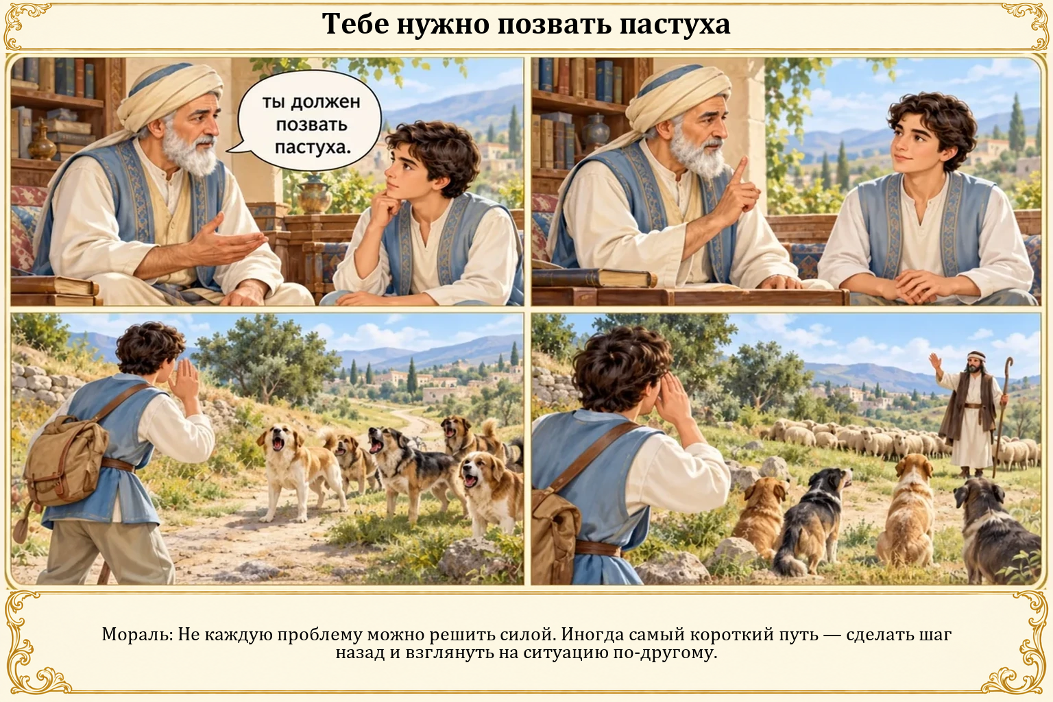 Иллюстрация: Тебе нужно позвать пастуха.