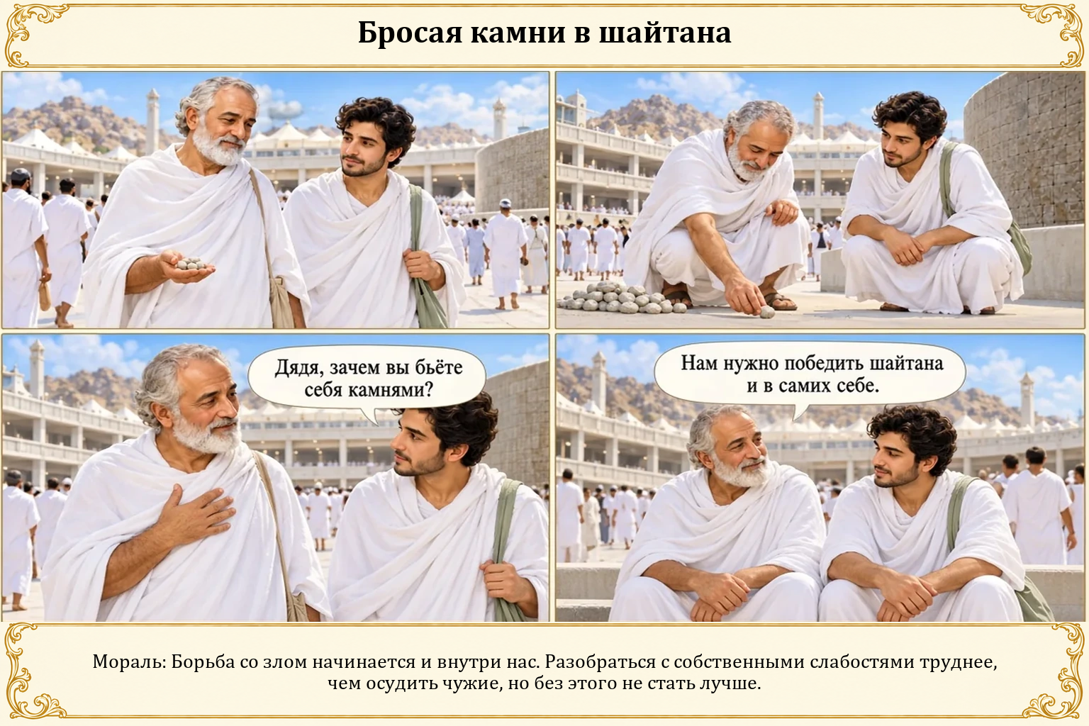 Иллюстрация: Бросая камни в шайтана
