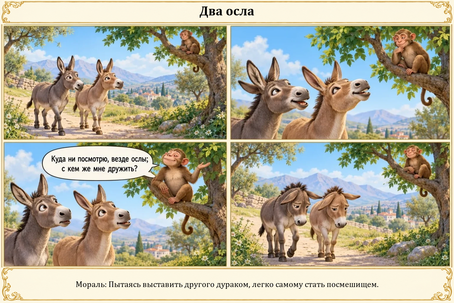 Иллюстрация: Два осла