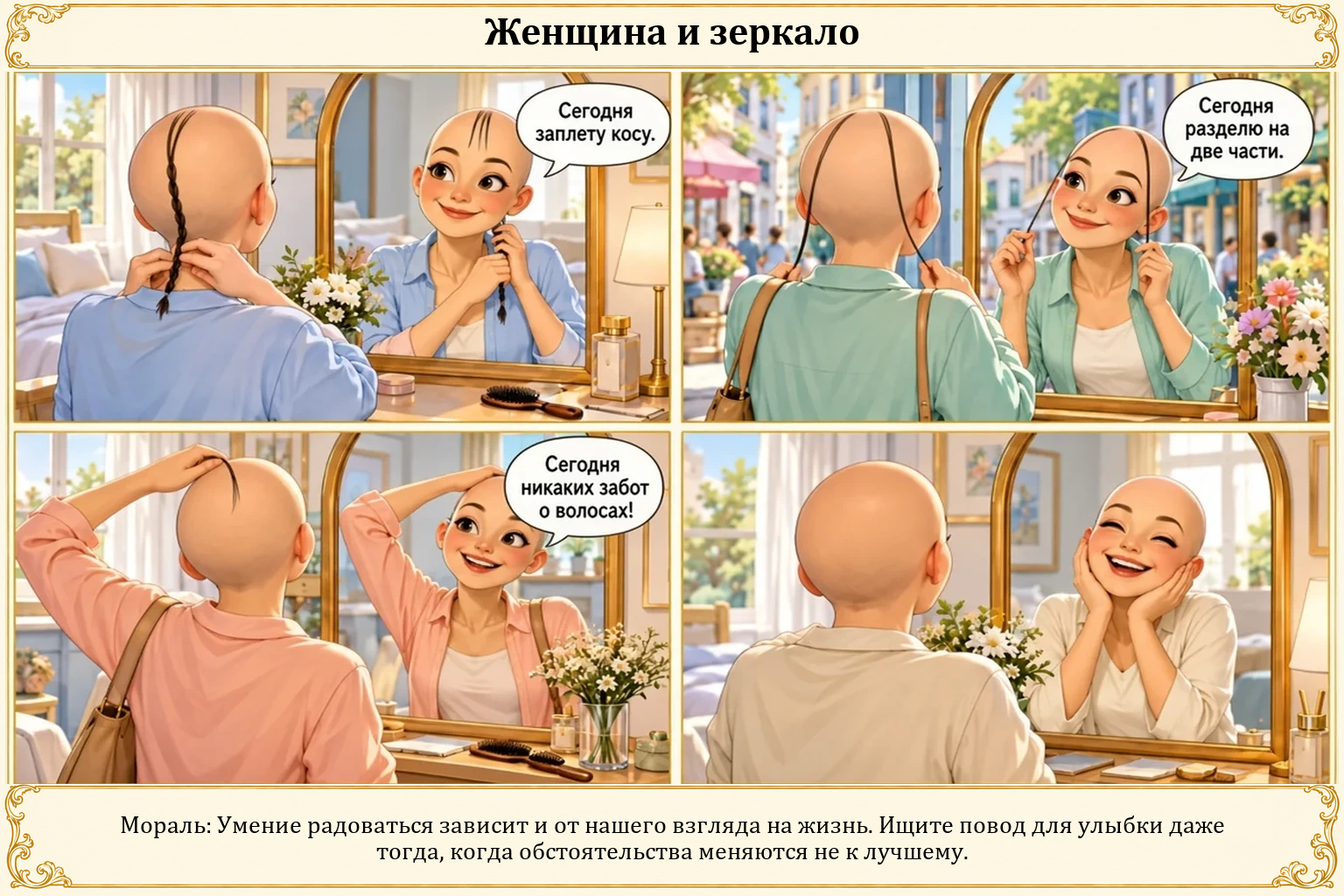Иллюстрация: Женщина и зеркало